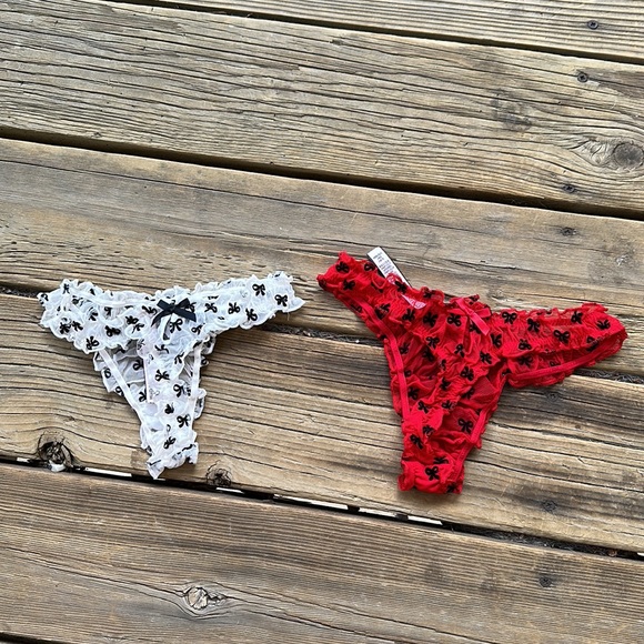 NWOT 5 FOR $25‼️ VS Mesh Bow Thong Set - Picture 4 of 8